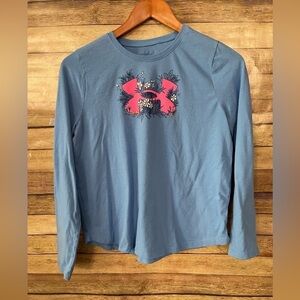Under Armour Shirt Youth XL Girls Loose Long Sleeve Blue